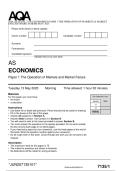 AQA AS-LEVEL 7135&sol;1 ECONOMICS PAPER 1 THE OPERATION OF MARKETS & MARKET FAILURE&plus;MARK SCHEME MAY 2025