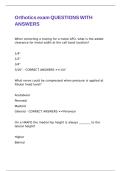 Orthotics exam QUESTIONS WITH ANSWERS