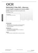 OCR A LEVEL 2025 ENGLISH LANGUAGE & LITERATURE Paper 1 QP &plus; free study guide at end