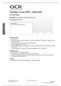 OCR A LEVEL 2025 LAW Paper 2 QP &plus; free study guide at end