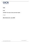 OCR A LEVEL 2025 LAW Paper 3 MS &plus; free study guide at end