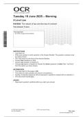 OCR A LEVEL 2025 LAW Paper 4 QP &plus; free study guide at end