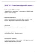 SPMT 370 Exam 1 questions with answers