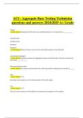 ACI &ndash; Aggregate Base Testing Technician Exam &vert; Verified Questions & Correct Detailed Answers &vert; Latest A&plus; Grade &vert; 2024&sol;2025 Edition