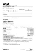 AQA A-LEVEL 7037&sol;1 GEOGRAPHY PAPER 1 PHYSICAL GEOGRAPHY &plus; MARK SCHEME MAY 2025