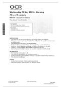 OCR AS LEVEL 2025 GEOGRAPHY Paper 2 QP + free study guide at end