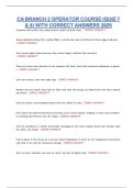 CA BRANCH 2 OPERATOR COURSE &lpar;QUIZ 7 & 8&rpar; WITH CORRECT ANSWERS 2025