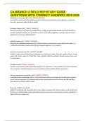 CA BRANCH 2 FIELD REP STUDY GUIDE QUESTIONS WITH CORRECT ANSWERS 2025-2026