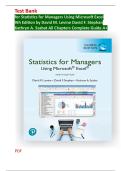 Test Bank - for Statistics for Managers Using Microsoft Excel 9th Edition by David M&period; Levine David F&period; Stephan Kathryn A&period; Szabat &comma; All Chapters &comma; Complete Guide A&plus;