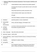 Medical Office Procedures Questions And Answers Verified 100&percnt; Correct&excl;