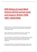 OCR History A Level Mark  Scheme-British period study  and enquiry&colon; Britain 1930 1997 &vert;2025&sol;2026 
