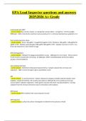 EPA Lead Inspector Exam | Verified Questions & Correct Detailed Answers | Latest A+ Grade | 2025/2026 Edition
