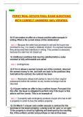 Perry Real Estate Final Exam &ndash; Questions with Correct Answers &lpar;100&percnt; Verified&rpar;