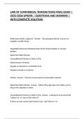 LAW OF COMMERCIAL TRANSACTIONS FINAL EXAM &vert; 2025&sol;2026 UPDATE &vert; QUESTIONA AND ANSWERS &vert; WITH COMPLETE SOLUTION