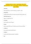 AGRISCIENCE TEST &vert; 2025&sol;2026 UPDATE &vert; QUESTIONS AND ANSWERS &vert; WITH COMPLETE SOLUTION