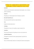 INTRO TO AGRISCIENCE-QUESTIONS AND ANSWERS &vert; WITH COMPLETE SOLUTION