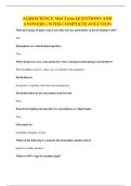 AGRISCIENCE Mid Term-QUESTIONS AND ANSWERS &vert; WITH COMPLETE SOLUTION