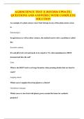 AGRISCIENCE TEST 3&vert; 2025&sol;2026 UPDATE &vert; QUESTIONS AND ANSWERS &vert; WITH COMPLETE SOLUTION