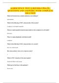AGRISCIENCE TEST 2&vert; 2025&sol;2026 UPDATE &vert; QUESTIONS AND ANSWERS &vert; WITH COMPLETE SOLUTION