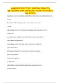 AGRISCIENCE TEST &vert; 2025&sol;2026 UPDATE &vert; QUESTIONS AND ANSWERS &vert; WITH COMPLETE SOLUTION
