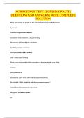 AGRISCIENCE TEST &vert; 2025&sol;2026 UPDATE &vert; QUESTIONS AND ANSWERS &vert; WITH COMPLETE SOLUTION