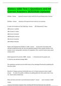 History 1302 Test 1 Questions and All Correct Answers 2025&sol;2026 Updated&period;