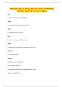 AGRISCIENCE QUESTIONS AND ANSWERS &vert; WITH COMPLETE SOLUTION