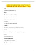 AGRISCIENCE REVIEW QUESTIONS AND ANSWERS &vert; WITH COMPLETE SOLUTION