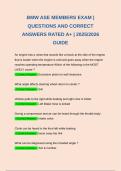 BMW ASE MEMBERS EXAM | QUESTIONS AND CORRECT ANSWERS RATED A+ | 2025/2026 GUIDE