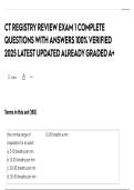 CT REGISTRY REVIEW EXAM 1 COMPLETE QUESTIONS WITH ANSWERS 100&percnt; VERIFIED 2025 LATEST UPDATED ALREADY GRADED A&plus;