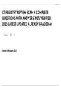 CT REGISTRY REVIEW EXAM 4 COMPLETE QUESTIONS WITH ANSWERS 100&percnt; VERIFIED 2025 LATEST UPDATED ALREADY GRADED A&plus;