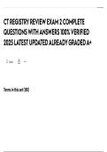 CT REGISTRY REVIEW EXAM 2 COMPLETE QUESTIONS WITH ANSWERS 100&percnt; VERIFIED 2025 LATEST UPDATED ALREADY GRADED A&plus;