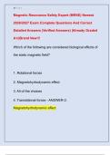 Magnetic Resonance Safety Expert &lpar;MRSE&rpar; Newest  2026&sol;2027 Exam Complete Questions And Correct  Detailed Answers &lpar;Verified Answers&rpar; &vert;Already Graded  A&plus;&vert;&vert;Brand New&excl;&excl;&excl;
