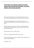 STRUCTURAL PEST CONTROL BOARD APPLICATORS EXAM STUDY QUESTIONS AND ANSWERS &vert; 2025&sol;2026 UPDATE &vert; WITH ACTUAL SOLUTION