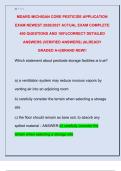 MDARD MICHIGAN CORE PESTICIDE APPLICATION  EXAM NEWEST 2026&sol;2027 ACTUAL EXAM COMPLETE  400 QUESTIONS AND 100&percnt;CORRECT DETAILED  ANSWERS &lpar;VERIFIED ANSWERS&rpar; &vert;ALREADY  GRADED A&plus;&vert;&vert;BRAND NEW&excl;&excl;