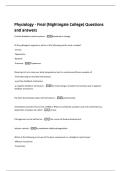 Physiology - Final &lpar;Nightingale College&rpar; Questions  and answers 