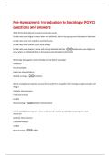 Pre-Assessment&colon; Introduction to Sociology &lpar;PQYC&rpar;  questions and answers 