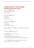 A level Sociology Education questions and answers
