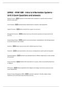 UMGC - IFSM 300 - Intro to Information Systems -  Unit 3 Exam Questions and answers 