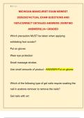 MICHIGAN MANICURIST EXAM NEWEST  2026&sol;2027ACTUAL EXAM QUESTIONS AND  100&percnt;CORRECT DETAILED ANSWERS &lpar;VERIFIED  ANSWERS&rpar; &vert;A&plus; GRADED