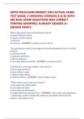 CMTO MCQ EXAM NEWEST 2025 ACTUAL EXAM  TEST BANK&vert; 2 VERSIONS &lpar;VERSION A & B&rpar; WITH  500 REAL EXAM QUESTIONS AND CORRECT  VERIFIED ANSWERS&sol; ALREADY GRADED A&plus;  &lpar;BRAND NEW&excl;&excl;&rpar; 