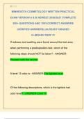 MINNESOTA COSMETOLOGY WRITTEN PRACTICAL  EXAM VERSION A & B NEWEST 2026&sol;2027 COMPLETE  200&plus; QUESTIONS AND 100&percnt;CORRECT ANSWERS  &lpar;VERIFIED ANSWERS&rpar; &vert;ALREADY GRADED  A&plus;&vert;BRAND NEW &excl;&excl;&excl;&excl; 