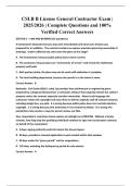 CSLB B License General Contractor Exam &vert; 2025&sol;2026 &vert; Complete Questions and 100&percnt; Verified Correct Answers