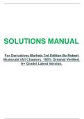   SOLUTIONS MANUAL    For Derivatives Markets 3rd Edition By Robert Mcdonald &lpar;All Chapters&comma; 100&percnt; Original Verified&comma; A&plus; Grade&rpar; Latest Version&period;