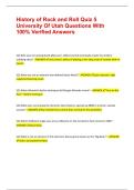 History of Rock and Roll Quiz 5 University Of Utah Questions With 100&percnt; Verified Answers