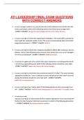 ATI LEADERSHIP FINAL EXAM QUESTIONS WITH CORRECT ANSWERS.