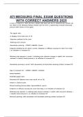 ATI MEDSURG FINAL EXAM QUESTIONS WITH CORRECT ANSWERS 