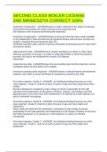 SECOND CLASS BOILER LICENSE 2ND MINNESOTA CORRECT 100&percnt;