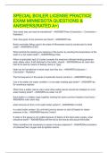 SPECIAL BOILER LICENSE PRACTICE EXAM MINNESOTA QUESTIONS & ANSWERS&lpar;RATED A&plus;&rpar;