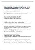 ASU BIO 340 EXAM 3 QUESTIONS WITH CORRECT ANSWERS GRADED TO A&plus;&period;